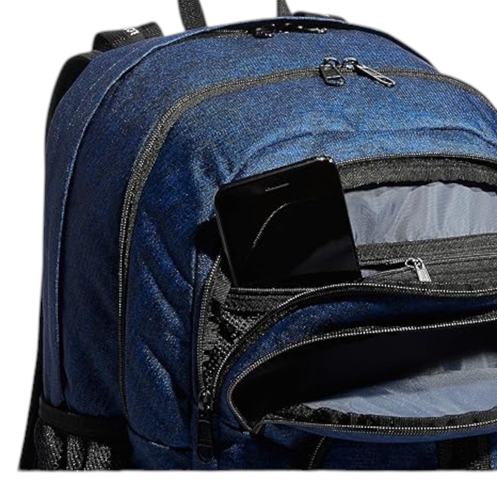 Adidas Prime 6 Backpack Blue Silver Jersey Collegiate Laptop Bag New - Picture 2 of 6